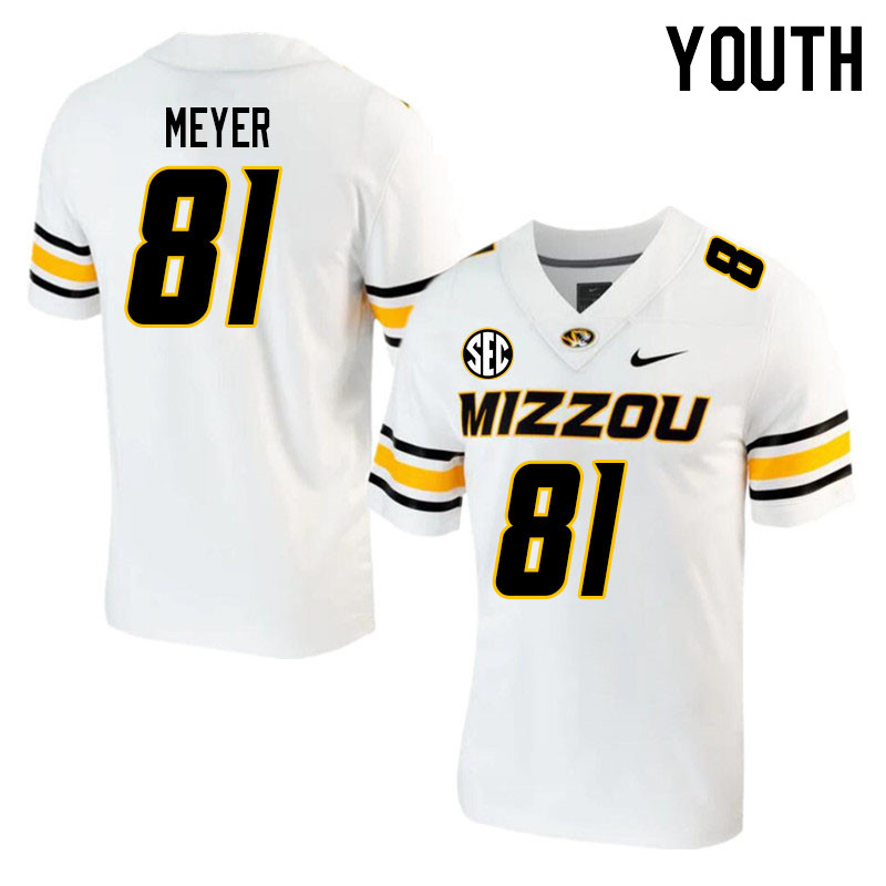 Youth #81 Jack Meyer Missouri Tigers College 2023 Football Stitched Jerseys Sale-White